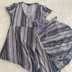 Faux wrap tulip hem dress